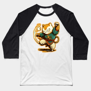 cat kung fu Baseball T-Shirt